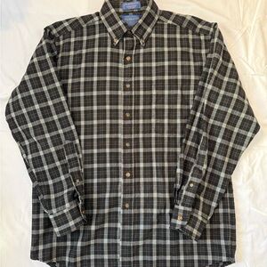 Sir Pendleton Men’s 100% Worsted Virgin Wool Size M EUC Dark Gray Plaid
